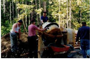 DHRS #1999 Old Guys mixing concrete the old way